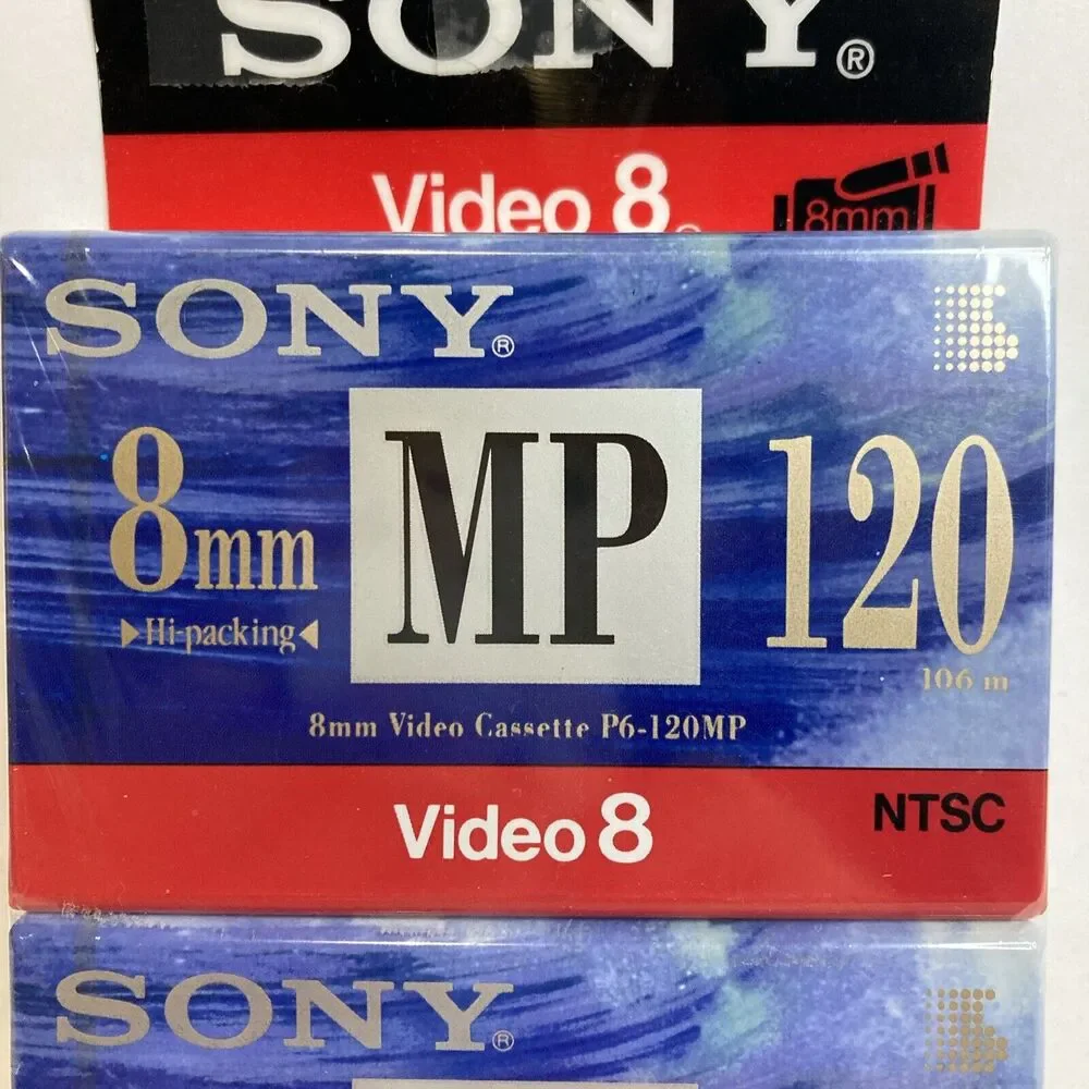 Sony P6-120MP Metal Tapes 8mm Video 8 NTSC Vintage New Sealed‎ Set Of 2 USA
